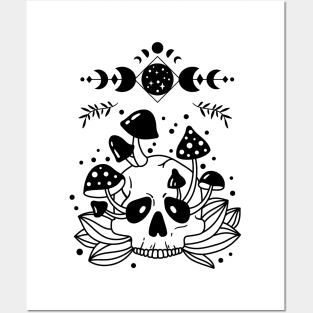 Aesthetic Halloween Skull Lover Moon Creepy Witchy Posters and Art